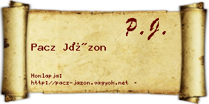Pacz Jázon névjegykártya